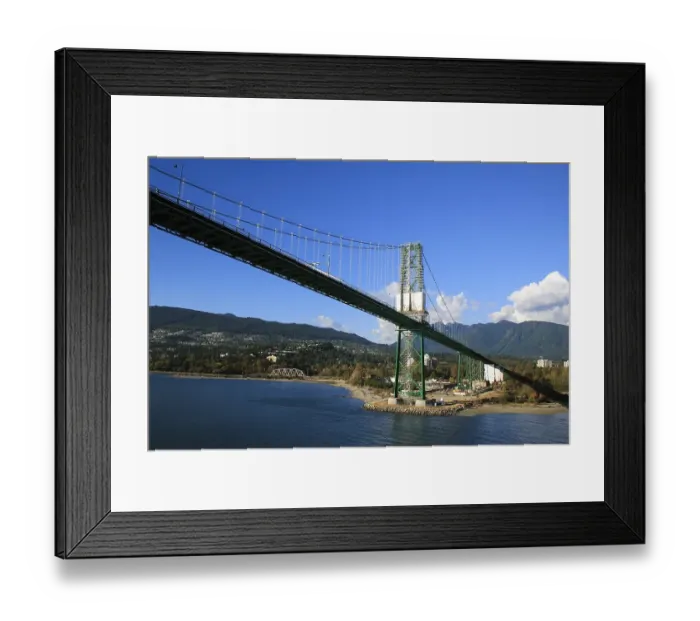 Framed Print : Lions gate bridge constructed in late 1930 national historic site over river, Canada, North America