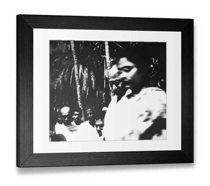 Framed Print : Mahatma Gandhi walking with Abha Gandhi Amrutlal Chatterjee others Noakhali East Bengal riots between Hindus and Muslims