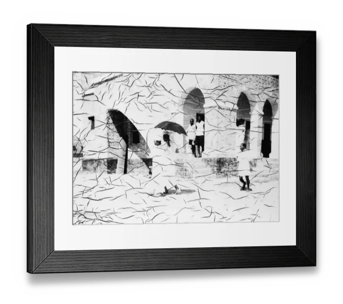Framed Print : Harijan colony, New Delhi, 1937 damaged photograph Framed Print : Harijan colony, New Delhi, 1937 damaged photograph