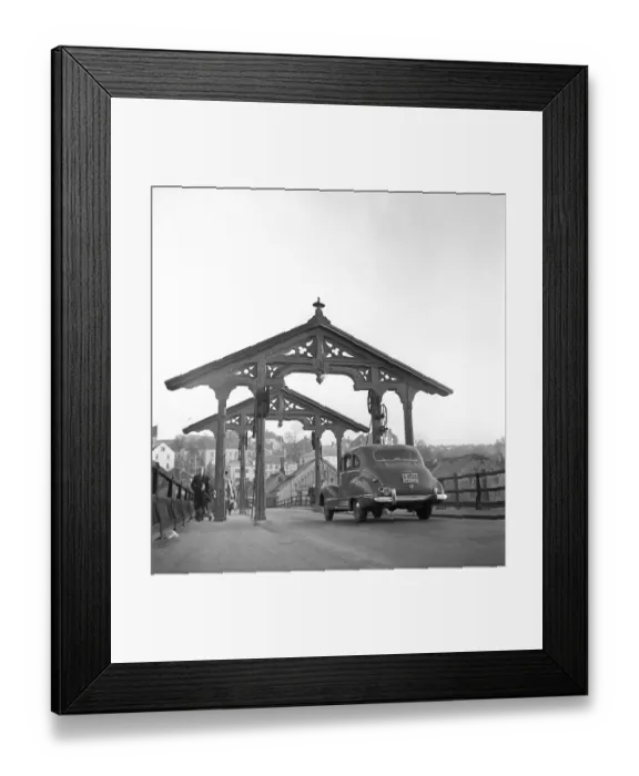 Framed Print : Trondheim Norway 1949. The Old Town Bride (Den gamle Bybro). Gamle Bybro is one of Trondheim's characteristic landmarks