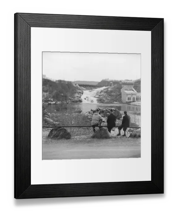 Framed Print : Trondheim Norway 1949. A view over the nature near the city with Nidelva river. Kristoffersson ref AU40-8
