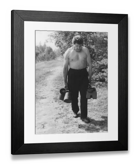 Framed Print : Strong man. Picture here athlet Sixten Landby. 1912-1997. Famous for having extraordinary muscle power. Sixten Landby was born in 1912 in Umea, Sweden