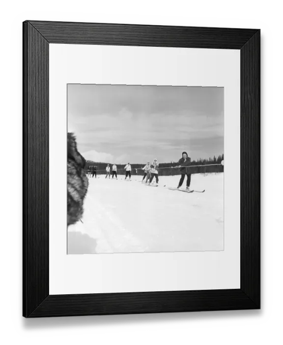 Framed Print : Are 1952. The popular winter sports resort in Jaemtland Sweden where people go to ski and socialise. Are is known for its long history of skiing and the 1950s was a time when skiing was a growing sport and tourist attraction