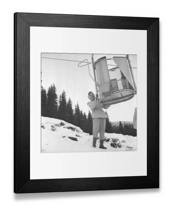 Framed Print : Are 1952. The popular winter sports resort in Jaemtland Sweden where people go to ski and socialise. Are is known for its long history of skiing and the 1950s was a time when skiing was a growing sport and tourist attraction