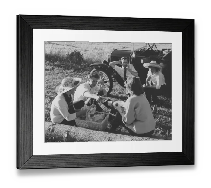 Framed Print : Ragnar Fors with friends at his 1919 model T-Ford on a road trip Framed Print : Ragnar Fors with friends at his 1919 model T-Ford on a road trip