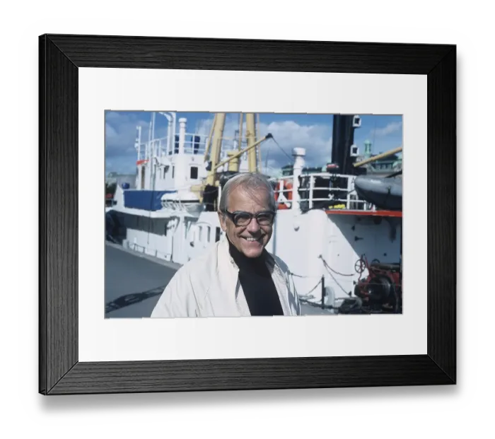 Framed Print : Anders Franzen (1918-1993) Swedish marine engineer and amateur researcher, professor. In 1956, he located the sunken royal ship Vasa, which was salvaged in 1959-1961