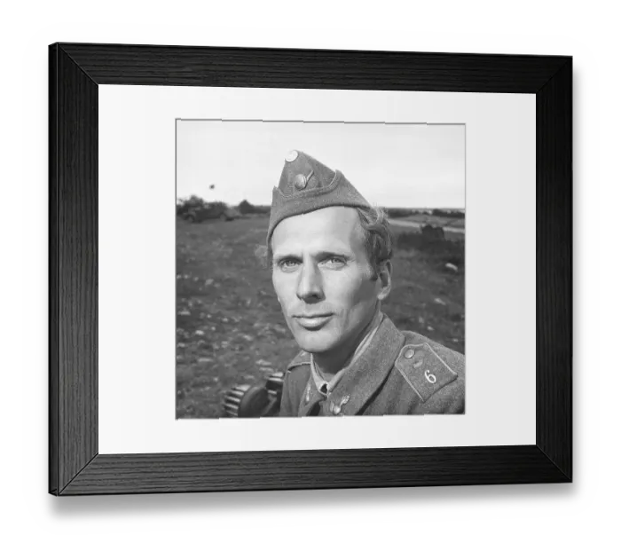 Framed Print : Bertil Harding, 1919-1999, Swedish military and sergeant in the air force. Known for having been a leader and resistance fighter in Norway. He became a courier for the resistance movement under the alias Fritiof, which was his second first name