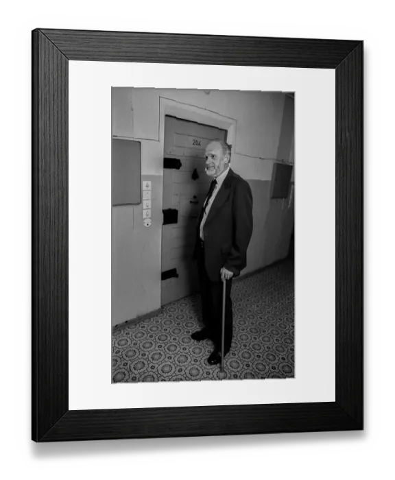 Framed Print : Germany, Berlin, 6 March 1992, Hans-Joachim Helwig-Wilson, SPD working group of former political prisoners in front of his former cell (wreath-laying ceremony in the former Hohenschoenhausen Stasi remand prison), Europe Framed Print : Germany, Berlin, 6 March 1992, Hans-Joachim Helwig-Wilson, SPD working group of former political prisoners in front of his former cell (wreath-laying ceremony in the former Hohenschoenhausen Stasi remand prison), Europe