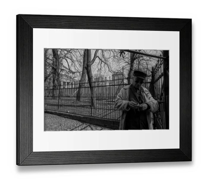 Framed Print : Germany, Berlin, 09.03.1992, Ruins of the Elisabeth Church (Schinkel building), construction work - the church is being rebuilt, caretaker is unlocking the door, Europe