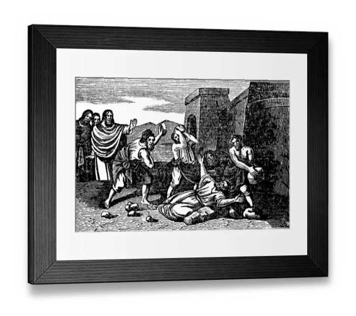 Framed Print : Stephen, a believing man, is unjustly stoned to death Framed Print : Stephen, a believing man, is unjustly stoned to death