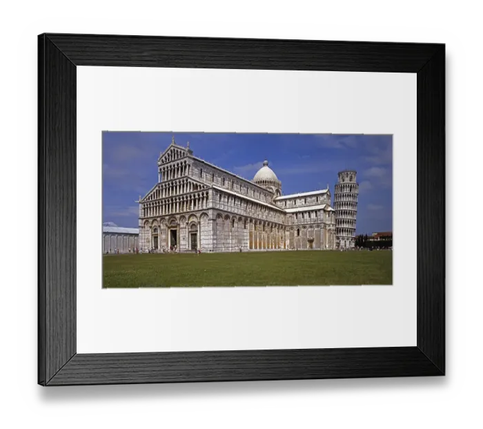 Framed Print : Cathedral, Leaning Tower, Pisa, Tuscany, Italy, Europe