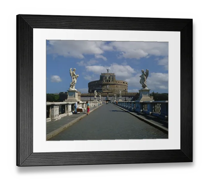 Framed Print : Angel's Bridge in front of Castel Sant'Angelo in Rome
