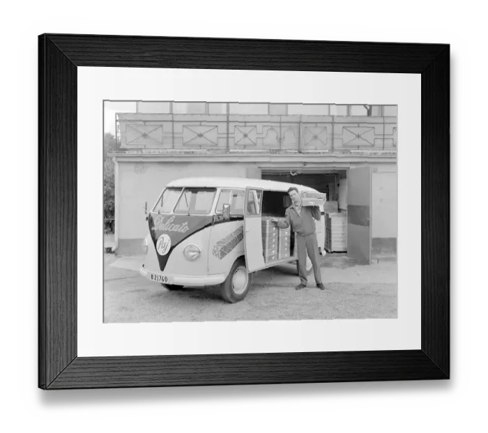Framed Print : Volkswagen Type 2 T1. The first generation Volkswagen car models in the Transporter family
