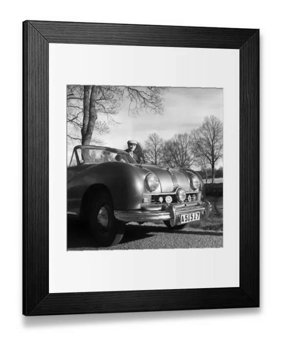 Framed Print : A proud car owner in the 1950s Framed Print : A proud car owner in the 1950s