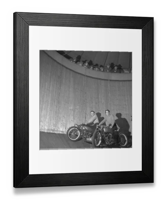 Framed Print : Wall of death 1949. The wall of death