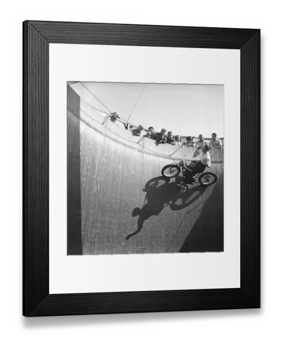 Framed Print : Wall of death 1949. The wall of death