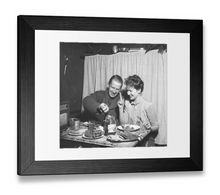 Framed Print : Couple at the table in 1943