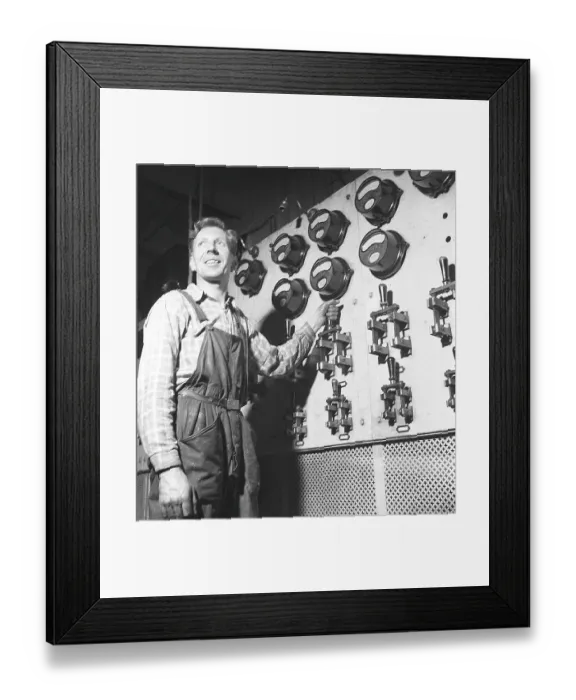 Framed Print : Man and machine in the old days Framed Print : Man and machine in the old days