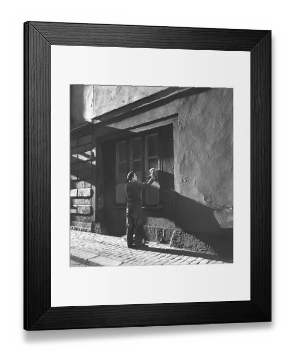 Framed Print : Vaestra Kyrkogata in Klarakvarter's classic newspaper quarter