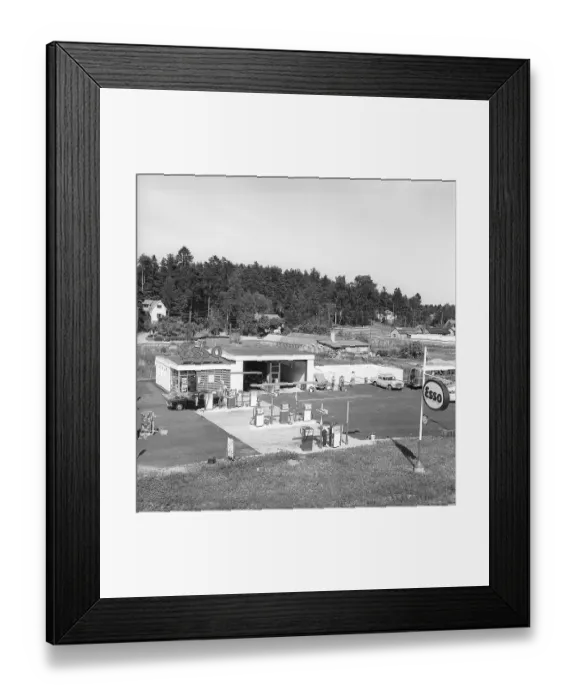 Framed Print : Esso petrol station Esso is a trading name for ExxonMobil
