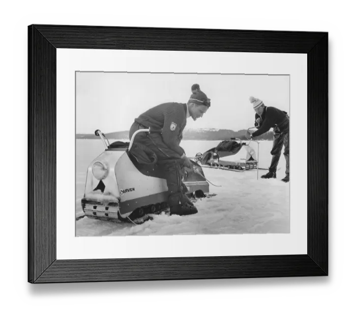 Framed Print : Larven (The caterpillar). A Swedish unconventional snowmobile that has now reached cult status Framed Print : Larven (The caterpillar). A Swedish unconventional snowmobile that has now reached cult status