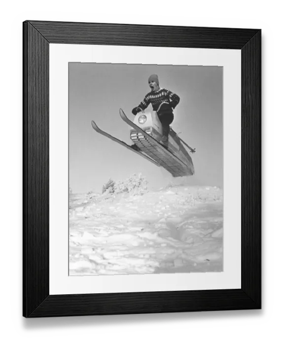 Framed Print : Larven (The caterpillar). A Swedish unconventional snowmobile that has now reached cult status