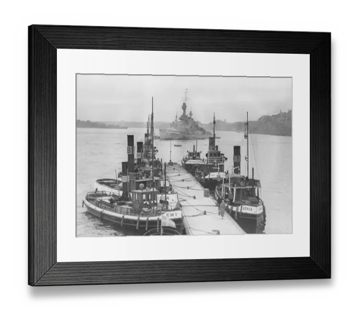Framed Print : Stockholm harbor in 1937. View of Stockholm harbor and harbor entrance