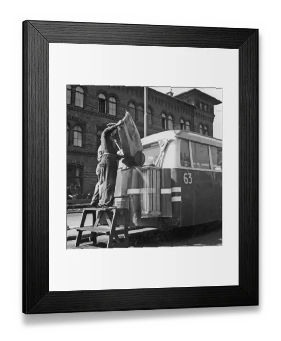 Framed Print : Wood gas in the 1940s Framed Print : Wood gas in the 1940s