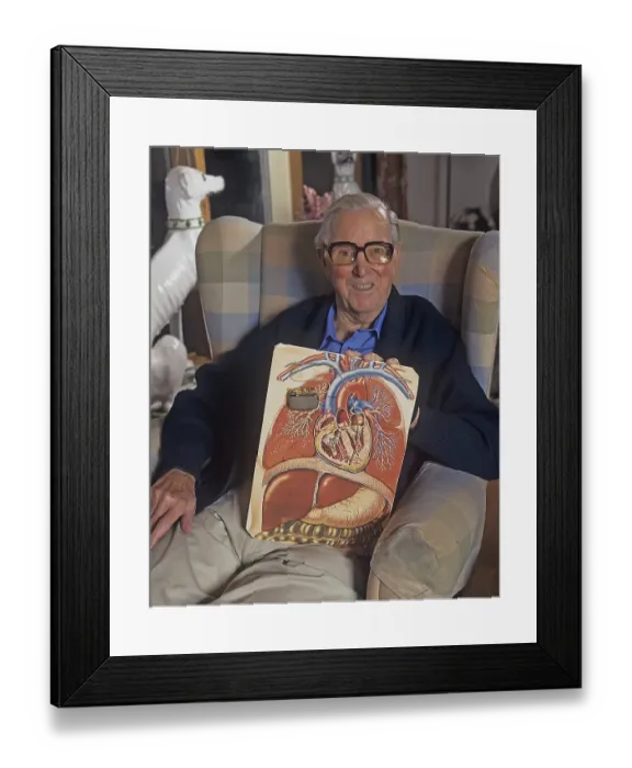 Framed Print : Arne Larsson, 1915-2001 known as the world's first person to receive an artificial cardiac pacemaker
