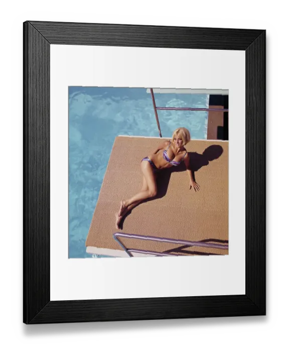 Framed Print : 1960s bikini fashion. Actress and model Janet Agren in her native town Landskrona