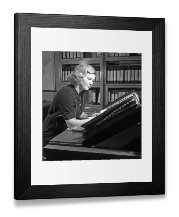 Framed Print : 1940s office clerk