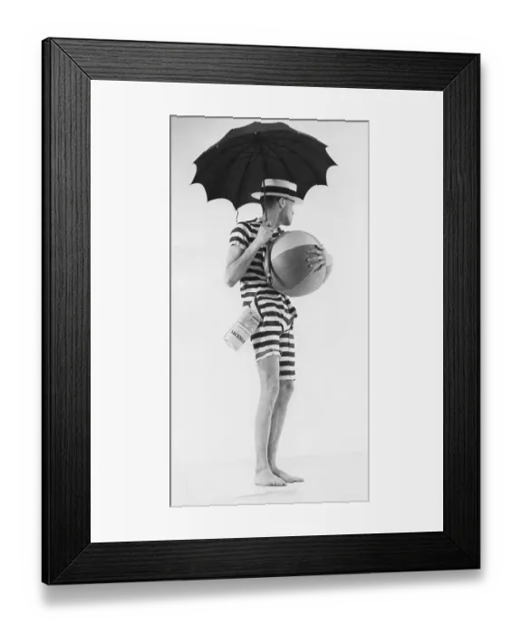 Framed Print : Prepared for the beach regardless of weather Framed Print : Prepared for the beach regardless of weather