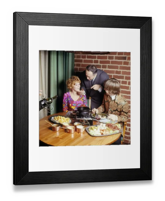 Framed Print : Fondue. A dish that had its breakthrough in the 60s and 70s Framed Print : Fondue. A dish that had its breakthrough in the 60s and 70s