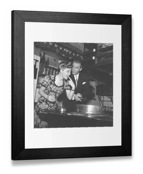 Framed Print : Barbro Kollberg, Swedish actress here during the filming of a feature film Som folk aer mest