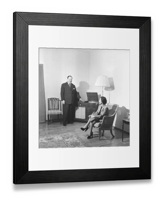 Framed Print : Gramophone in the old days