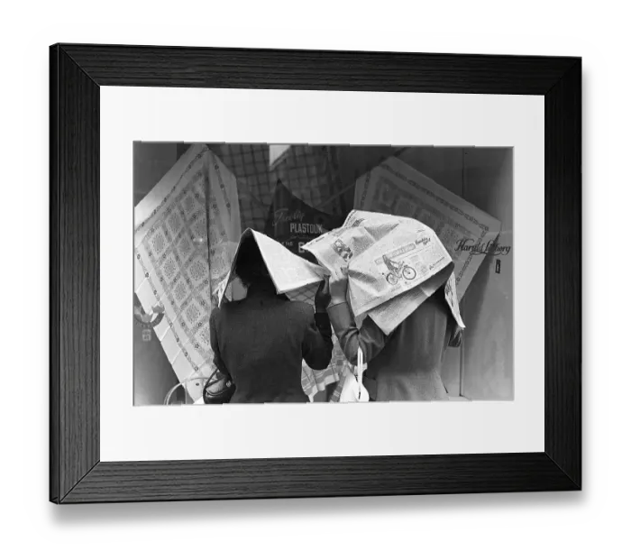 Framed Print : Umbrellas in the 1950s