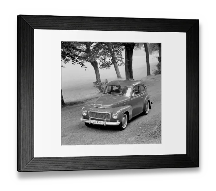 Framed Print : Volvo in the 1960s. The Volvo model PV544 and it's interior in the front seat