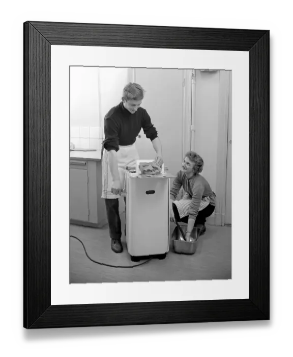 Framed Print : Doing the laundry in the 1950s
