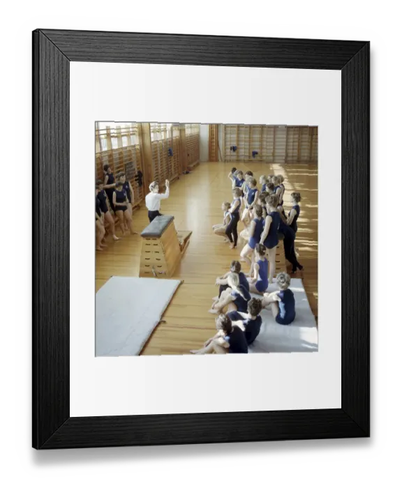 Framed Print : School gymnastics in the 1960s Framed Print : School gymnastics in the 1960s