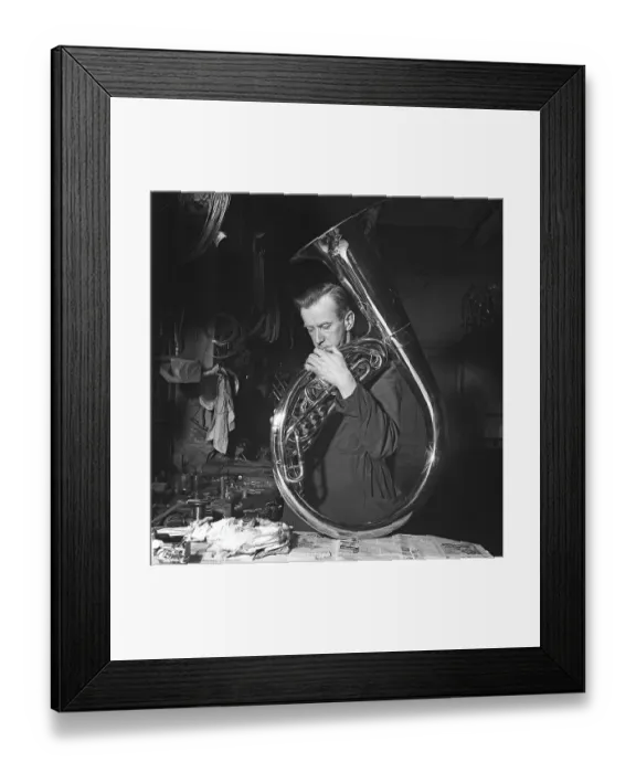 Framed Print : Workers in the 1940s. Interior of a mechanical workshop for musical instruments Framed Print : Workers in the 1940s. Interior of a mechanical workshop for musical instruments