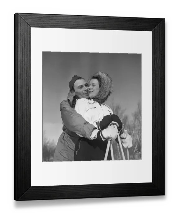 Framed Print : Winter in the 1940s. Actor Nils Kihlberg