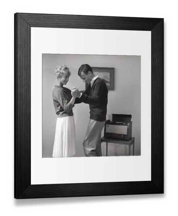 Framed Print : Learning to dance in the 1950s