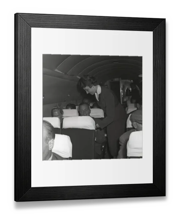 Framed Print : Airline travelling in the 1960s