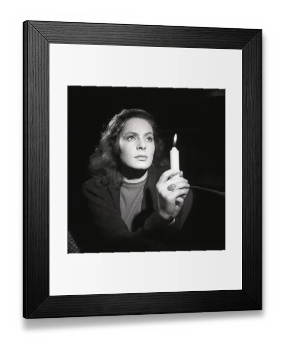 Framed Print : Viveca Lindfors. Born december 29 1920 - 25 october 1995. Swedish born American stage and film actress. Pictures at home in december 1943. Sweden. Kristoffersson ref F32-6