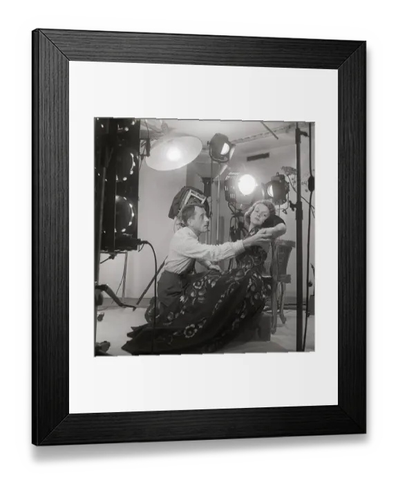 Framed Print : 1940s fashion photographer and model