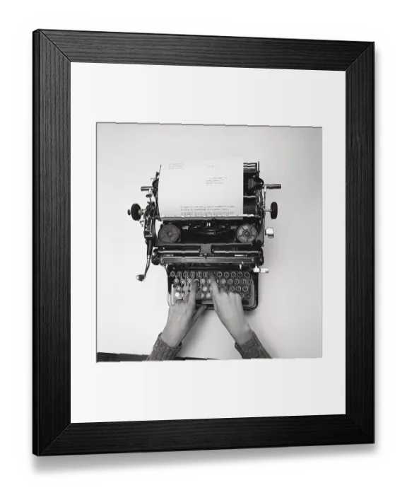 Framed Print : The typewriter. Here a manual variant