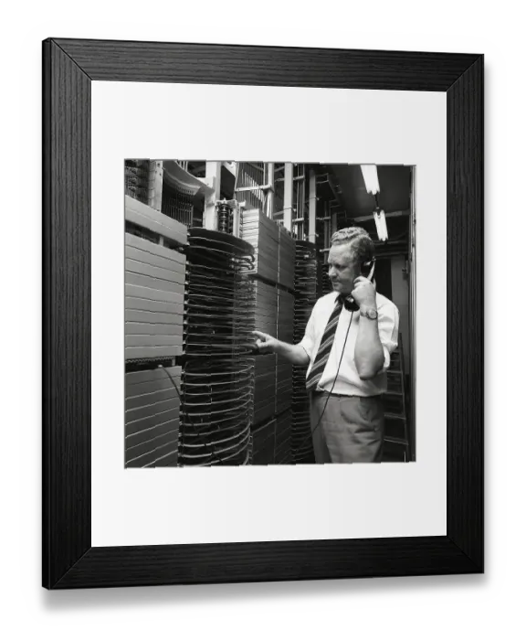 Framed Print : Telephony in the 1970s