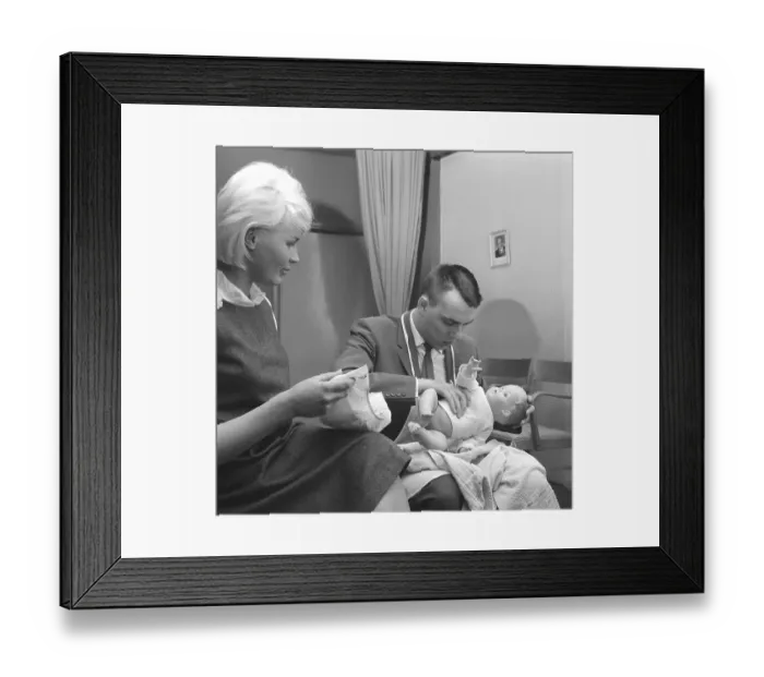 Framed Print : Learning to have a baby in the 1960s