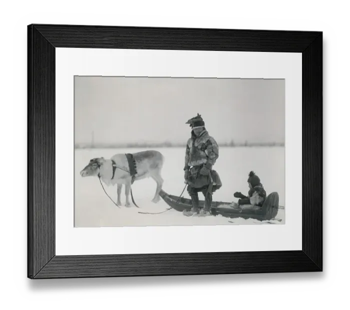 Framed Print : Sami people in Swedish Lapland 1910