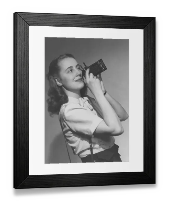 Framed Print : Amateur photographer in the 1940s Framed Print : Amateur photographer in the 1940s